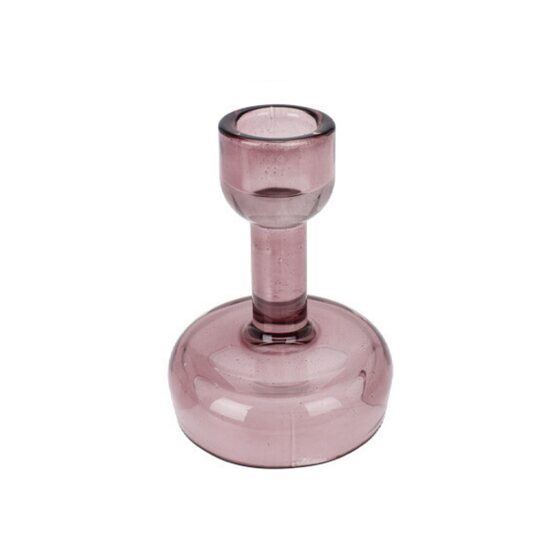 H&S stikla svečturis d7x10cm, lillā